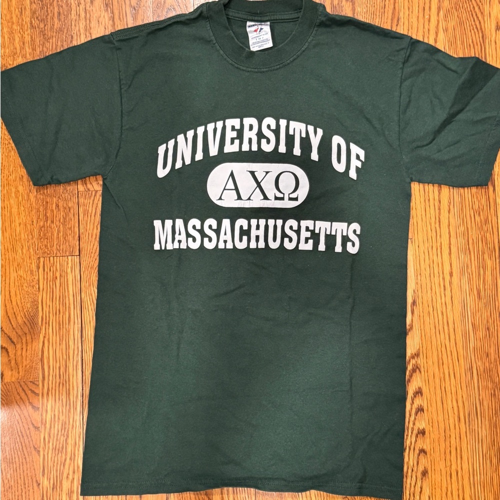University of Massachusetts Alpha Chi Omega sorority letters t-shirt